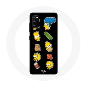 Capa Maniacase para Samsung Galaxy S20 Plus Os Simpsons Adesivos Fundo Preto - 1