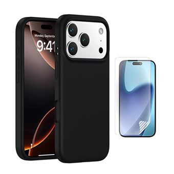 Kit Película Protectora de Hydrogel Frente + Capa Proteção Silicone GIFT4ME para Apple iPhone 17 Pro | Preto - 1