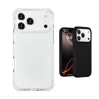 Kit Capa Silicone + Superprotect PHONECARE para Apple iPhone 17 Pro Max | Preto / Transparente - 1