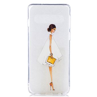 Capa TPU Magunivers impressão de padrões rapariga com sapatos de salto alto para Samsung Galaxy S10