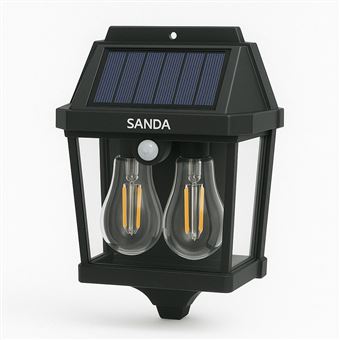 Conjunto de Luzes LED SANDA SD-6030 com Sensor de Movimento, 3 Modos de Luz e Painel Solar | Preto - 1