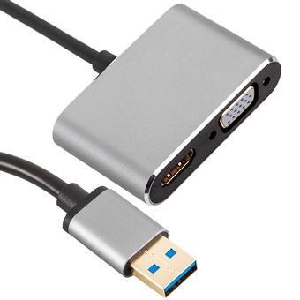 Conversor BeMatik USB 3.0 Macho para Vga e HDMI - 1