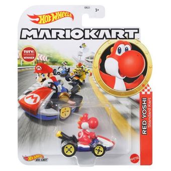 Hot Wheels Mario Kart Carro + Figura Red Yoshi Mattel - 1
