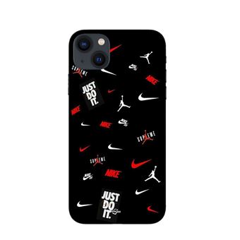 Capa Maniacase para Iphone 14 nike jordan branco vermelho fundo preto - 1