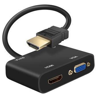 Adaptador HDMI macho para VGA e HDMI fêmea com Jack 3.5mm Avizar | Carregamento - 1