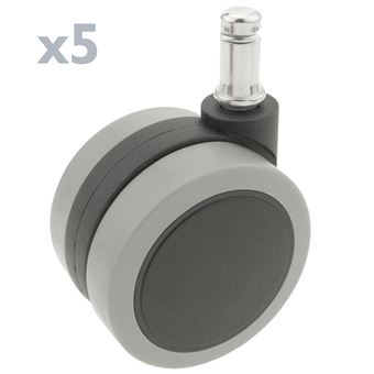 Pack de 5 Rodas PrimeMatik de Nylon e PVC com Travão de Pressão 65mm M11 - 1