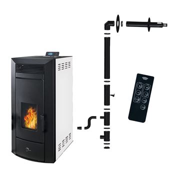 Salamandra a Pellets Sannover Hidráulico Kleona + Kit de Instalação | 22,7 kW | Branco - 1