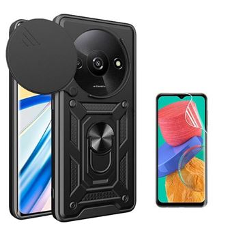Kit Phonecare Película Hydrogel Full Cover Frente + Capa Magnetic Military Defender Slide Window Anti-Impacto para Xiaomi Redmi A3 | Preto - 1