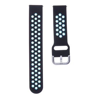 Bracelete de Silicone Aceshley Spor para Apple Watch | 20 mm - Preto/Azul Claro - 1