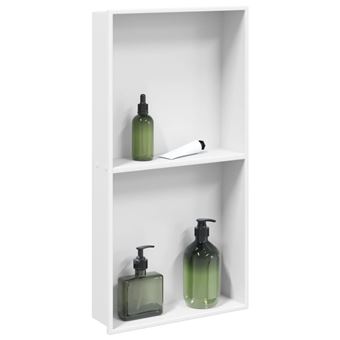 Nicho parede para duche vidaXL | 32x62x9 cm | aço inoxidável branco mate - 1
