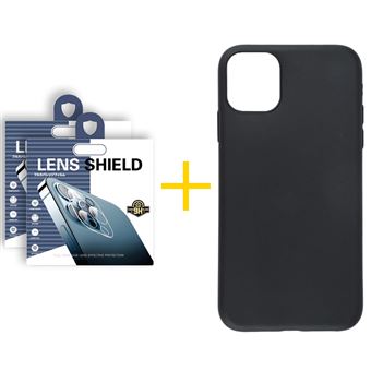 Pack 2 x Película de Câmara + Capa skyhe para Apple iPhone 13 Pro Max Silicone Liso Preto - 1