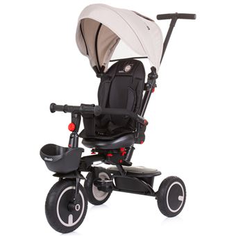 Chipolino Tricycle Hip Hop – Pour Deux Enfants – Jusqu’à 40 Kg – Sièges Pivotants 360° – Toit Solaire, Ceintures – Noir