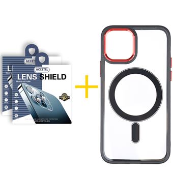 Pack 2 x Película de Câmara + Capa Accetel Apple iPhone 14 Plus Compatível com Magsafe Magnetic - Camel - 1
