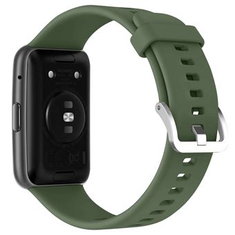 Bracelete Avizar para Huawei Watch Fit 2 | Silicone Resistente com Orifícios - Verde Escuro - 1