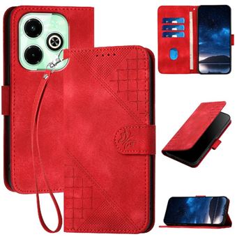 Capa Livro ZURSANA para Infinix Hot 40i | Couro PU Premium Magnético | Porta-cartões | Suporte | Vermelho - 1