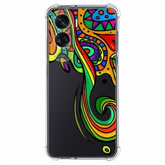 Capa Tumundosmartphone de silicone anti-choque para Honor 90 lite 5G design  com desenhos coloridos - 1