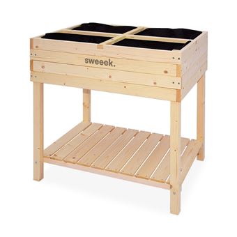 Horta quadrada sweeek de madeira com pernas | 80x60cm | madeira - 1