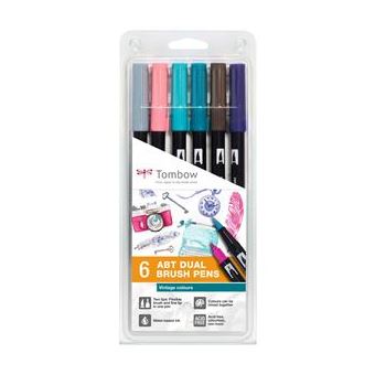 Conjunto de 6 Marcadores Tombow ABT Dual Brush Pen - Vintage Colour - 1