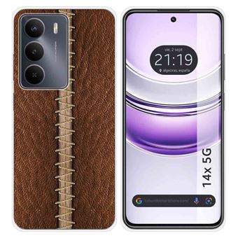 Capa de Silicone Tumundosmartphone para Realme 14x 5G | Couro Design 01 Desenhos - 1