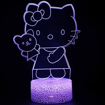 Lâmpada 3D HSMY | Infantil | Multicolorido com Controlo Remoto | Hello Kitty | 1610 - 1