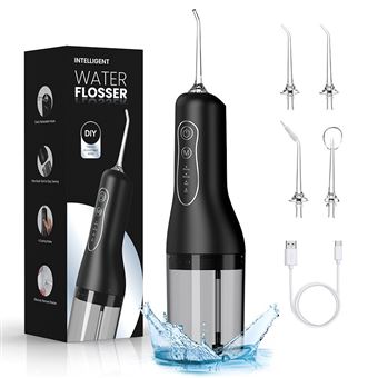 Irrigador Oral Portátil Elétrico BAYKAR QTL5 | Longa Duração | Limpeza Profunda | 4 Modos | Preto - 1