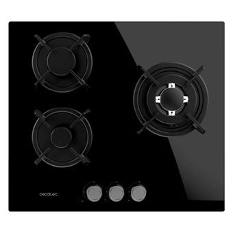 Placa a Gás Cecotec Bolero Squad G 3200S Glass Black | 58 cm | 3 Zonas | Preto - 1