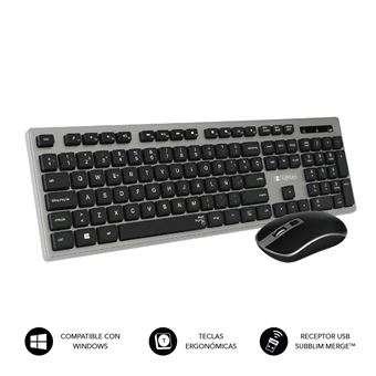 Teclado Wireless + Rato SUBBLIM SUBKBW-CEKE01 | Idioma: Espanhol | Cinzento - 1