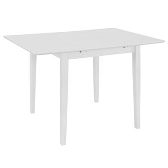 Mesa de Jantar vidaXL Extensível (80-120)X80X74 cm MDF Branco - 1