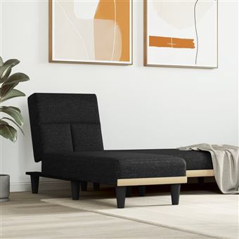 Chaise Longue vidaXL | Tecido preto - 1