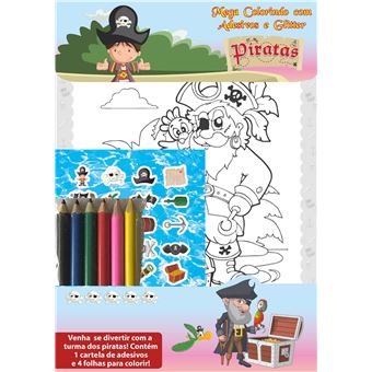 Piratas - Mega Colorindo com Adesivos - 1