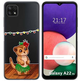 Capa Tumundosmartphone de silicone transparente para Samsung Galaxy A22 5G design desenhos Meerkat - 1