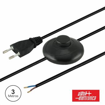Cabo De Alimentação Alpha-Elettronica Com Interruptor Pé 3M Preto - 1