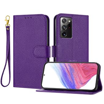 Capa Flip FOXDOCK para Samsung Galaxy Note 20 Ultra | Absorção Magnética de Impacto | Pele PU | Compartimentos para Cartões e Alça de Pulso Removível | Roxo - 1