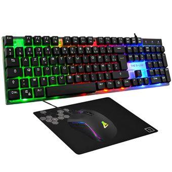 Teclado Gaming com Fios + Rato The G-Lab Combo Yttrium | Idioma: Francês | Transparente - 1