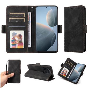 Capa FLOODKING para Xiaomi 14T Pro | Design Acolchoado | Couro PU Premium | Preto - 1