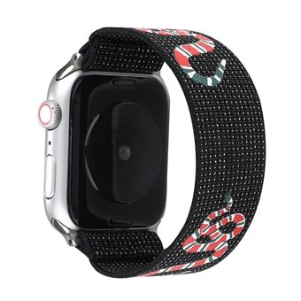 Bracelete de Nylon HSMY Elástico para Apple Watch Series 6/ SE/ 5/ 4 | 44 mm - Preto&Vermelho28 -Tamanho S - 1