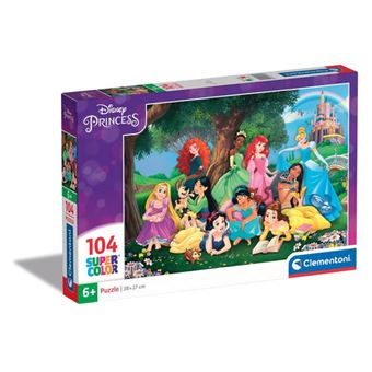 Puzzle Clementoni Supercolor Desenhos Animados Disney Princess | 104 Peças - 1
