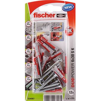 Kit de buchas & parafusos Fischer 534997 | Cinzento, Vermelho - 1