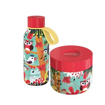 Set Escolar Termos Quokka | Inox | Pássaros - 1