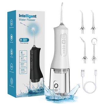 Irrigador Oral Portátil Elétrico BAYKAR QTL6 | Longa Duração | Limpeza Profunda | 4 Modos | Branco - 1