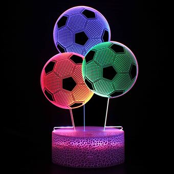 Lâmpada 3D HSMY | Infantil Controlo de Toque LED | Efeito Dinâmico | Futebol - 1