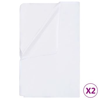 Protetores Impermeáveis para Colchão vidaXL 2pcs 140x200cm algodão branco - 1