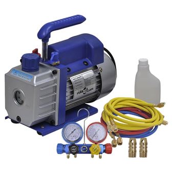 Bomba de Vácuo vidaXL estágio único com conjunto manómetros de 4 vias - 1