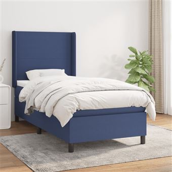 Cama com Molas e Colchão vidaXL | 80x200 cm | tecido azul - 1