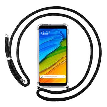 Capa Tumundosmartphone Suspensa Transparente para Xiaomi Redmi 5 Plus com Cordão Preto - 1