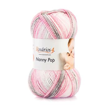 Fio de Lã Rosarios 4 Nanny Pop | 100G - Rosa Mesclado 25 - 1