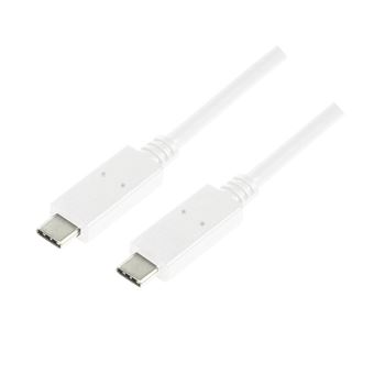 LogiLink CU0131 cabo USB 1 m USB C Macho Branco