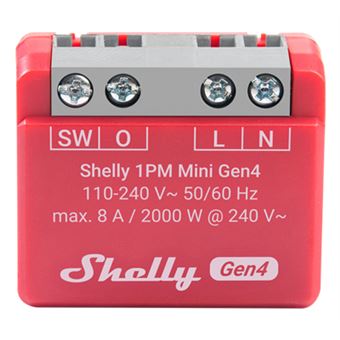 Interruptor Inteligente Shelly 1PM Mini Gen4 | Vermelho - 1
