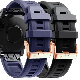 Pack 2 x Braceletes de Silicone com Fecho de Metal Antiimpacto para Garmin Instinct 2S - Roxo e Preto - 1