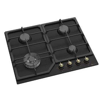 Placa a Gás Solthermic® Sa022W | Gás Butano/Propano | Botões Dourados | Preto - 1